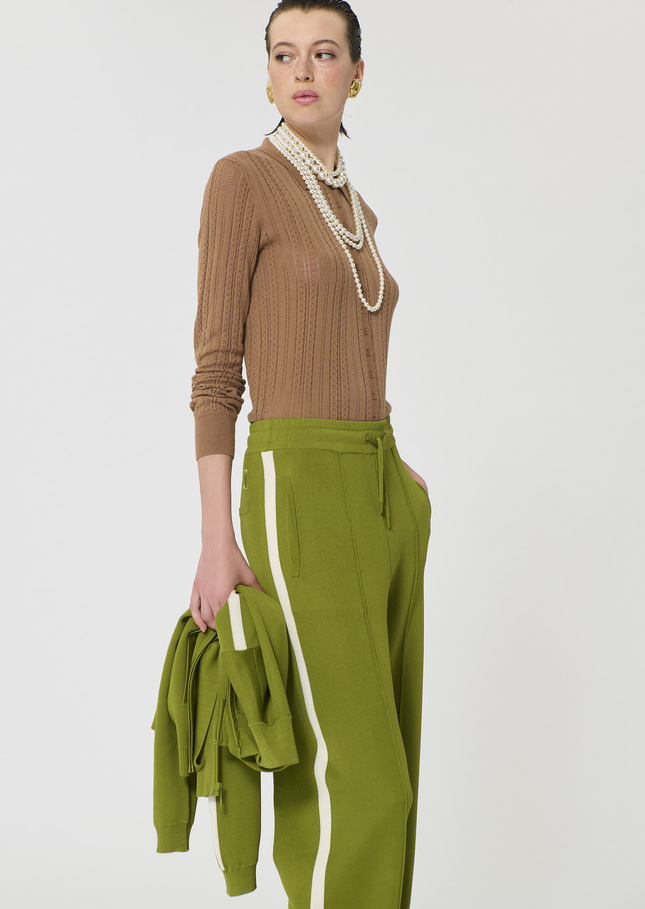 Pull Paco beige en coton soyeux Miel TARA JARMON