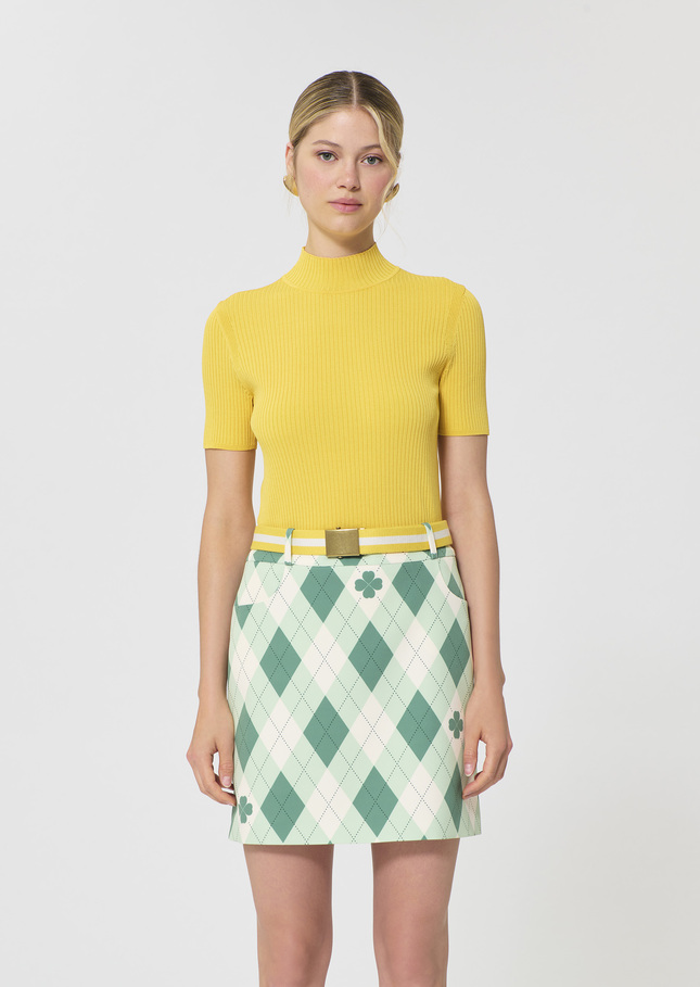 Pull Perla jaune en maille côtelée Mimosa TARA JARMON