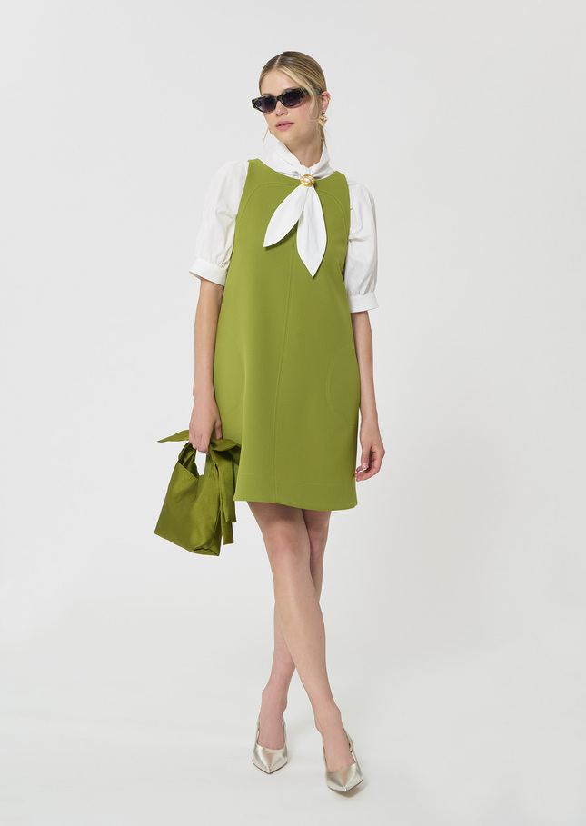 Robe Rodney verte en toile double Pomme TARA JARMON