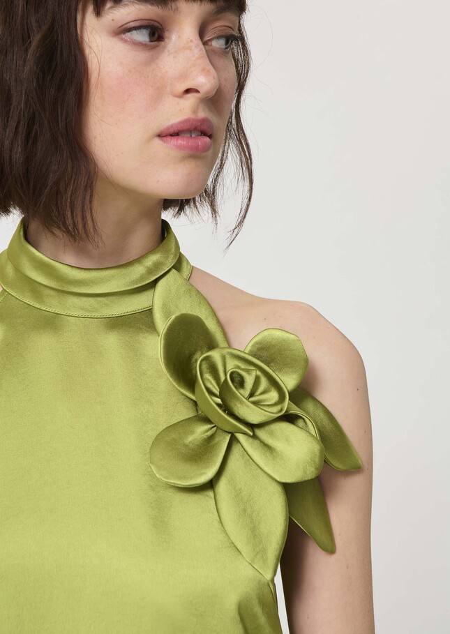 Robe Rosso verte en satin Anis TARA JARMON