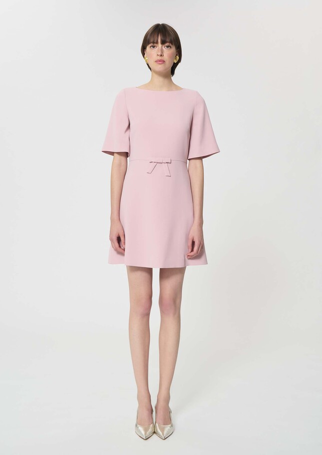 Robe Romina rose pâle en crêpe fluide Blush TARA JARMON