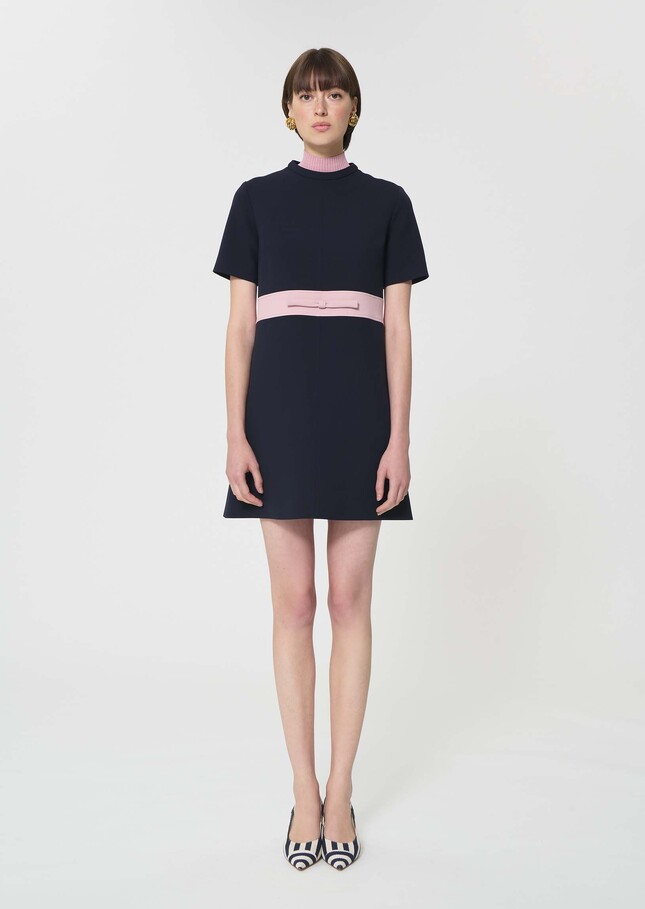 Robe Royce bleu nuit en toile double Nuit TARA JARMON