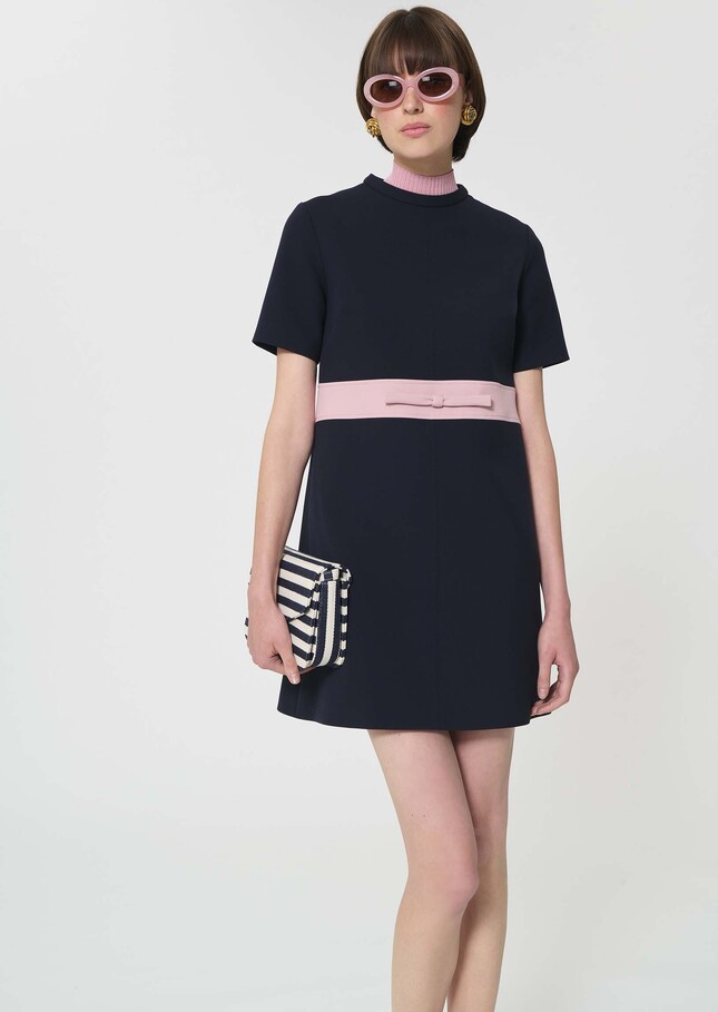 Robe Royce bleu nuit en toile double Nuit TARA JARMON