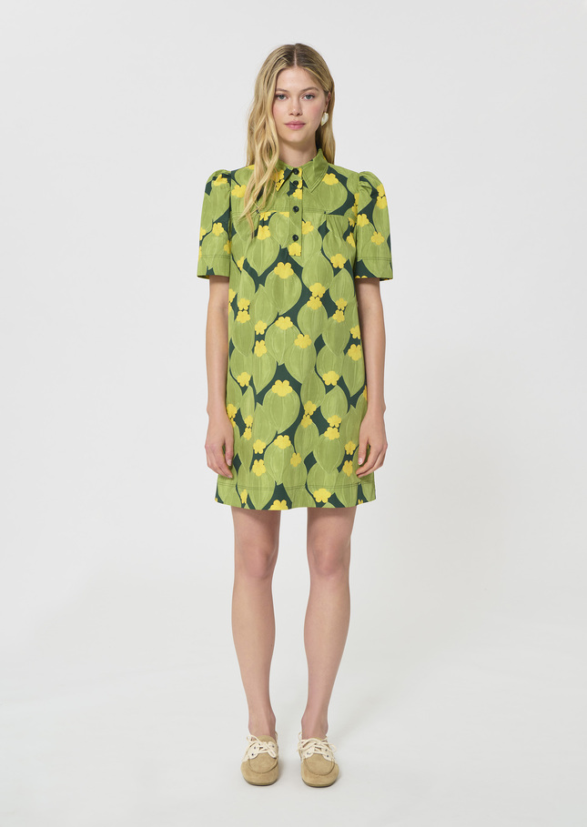 Robe Rudy vert foncé imprimé fleurs Vert anglais TARA JARMON