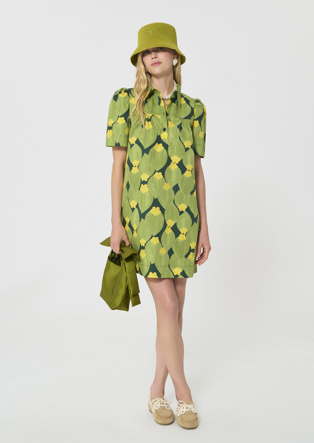 Robe Rudy vert foncé imprimé fleurs Vert anglais TARA JARMON