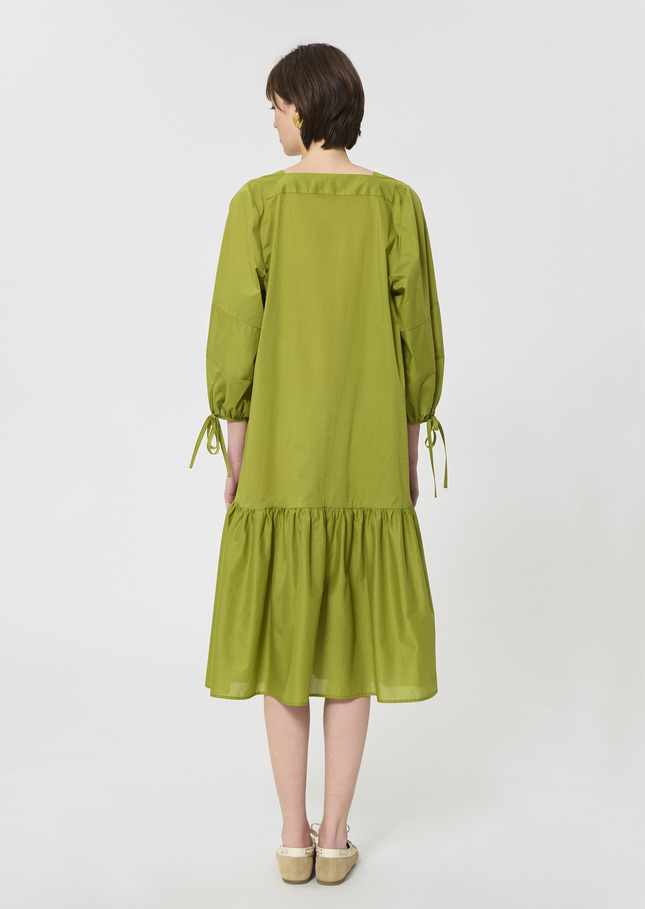 Robe Roméa verte en voile de coton Pomme TARA JARMON