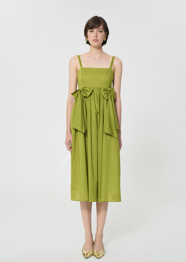 Robe Renée verte en voile de coton Pomme TARA JARMON