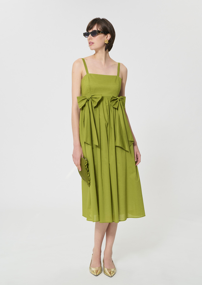 Robe Renée verte en voile de coton Pomme TARA JARMON