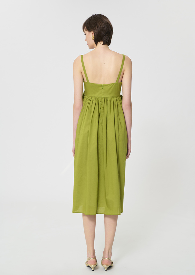 Robe Renée verte en voile de coton Pomme TARA JARMON
