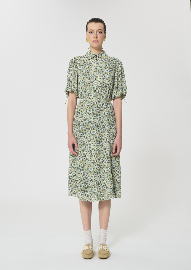 Robe Rachel verte imprimé fleuri Vert anglais TARA JARMON