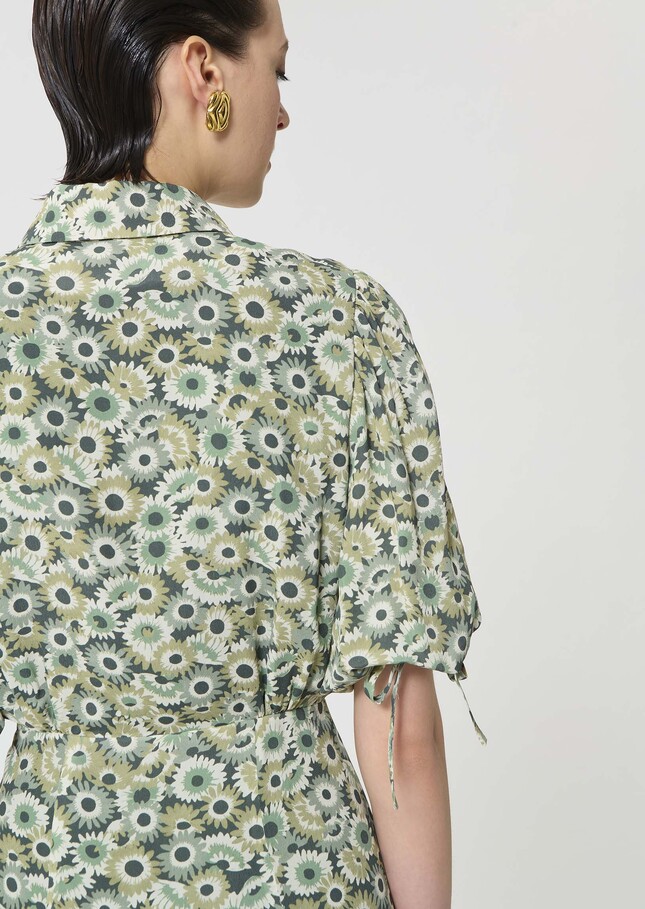 Robe Rachel verte imprimé fleuri Vert anglais TARA JARMON