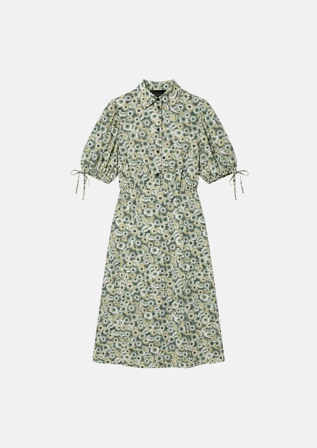 Robe Rachel verte imprimé fleuri Vert anglais TARA JARMON