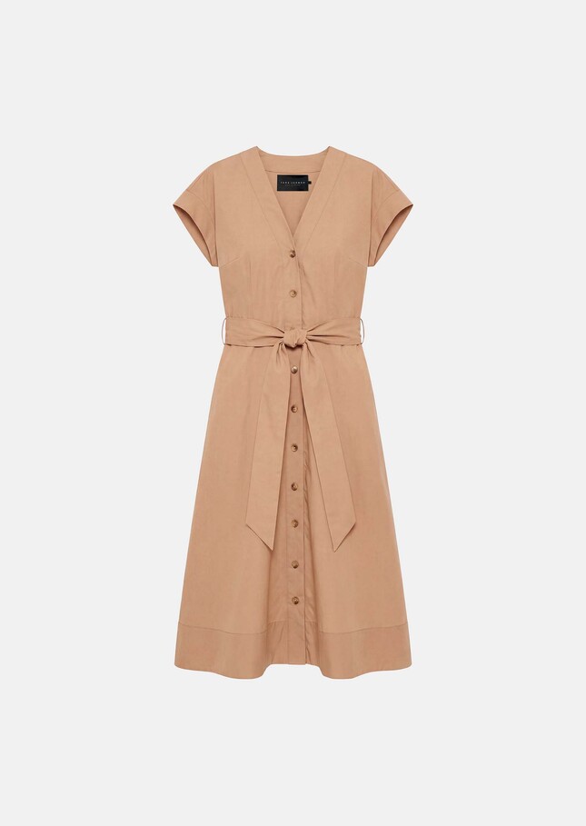 Robe Rosia beige en popeline Miel TARA JARMON