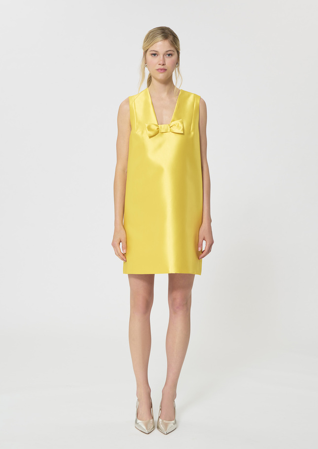 Robe Rusane jaune en satin duchesse Mimosa TARA JARMON