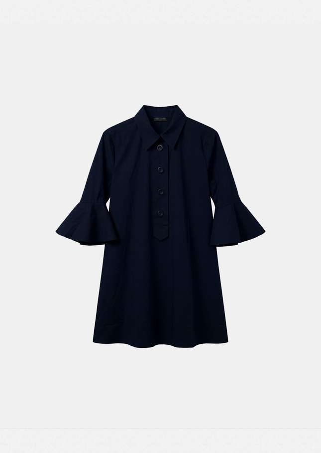 Robe Roselia bleu nuit en popeline Nuit TARA JARMON