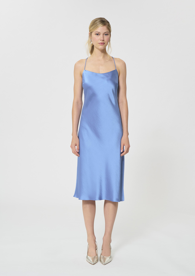 Robe Reane bleu ciel en satin Horizon TARA JARMON