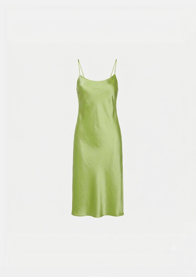 Robe Reane verte en satin Anis TARA JARMON