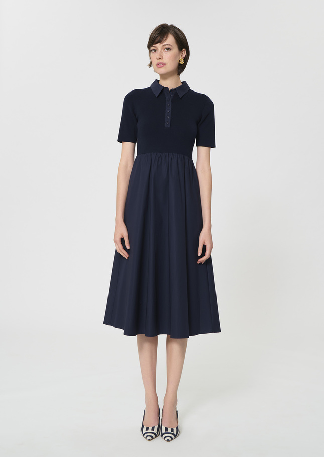 Robe Rio bleu nuit en coton Nuit TARA JARMON