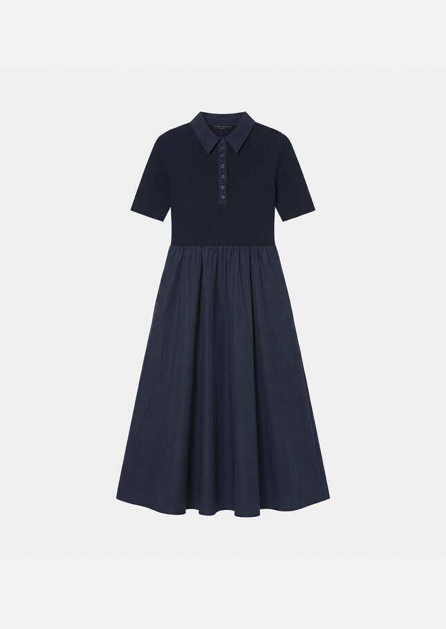 Robe Rio bleu nuit en coton Nuit TARA JARMON