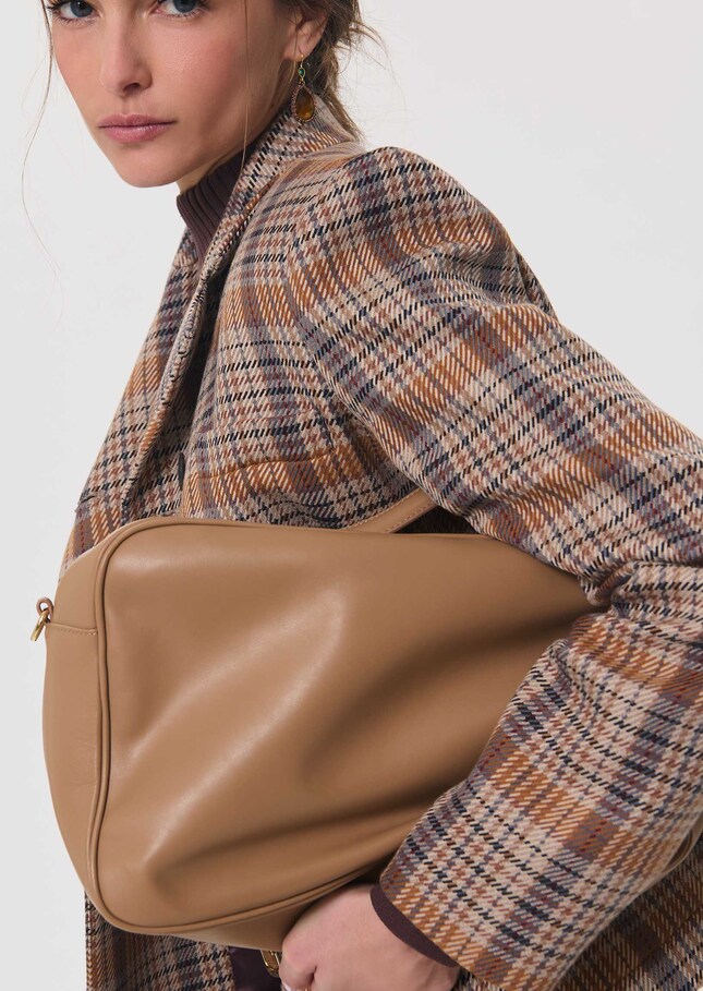 Sac Solal beige en cuir lisse Miel TARA JARMON