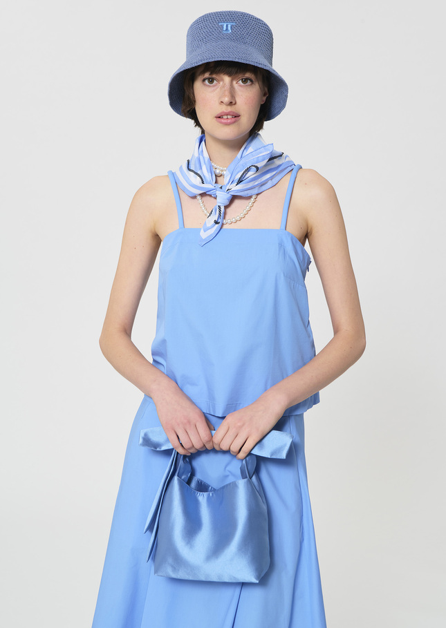 Sac Sally bleu ciel en satin duchesse Horizon TARA JARMON