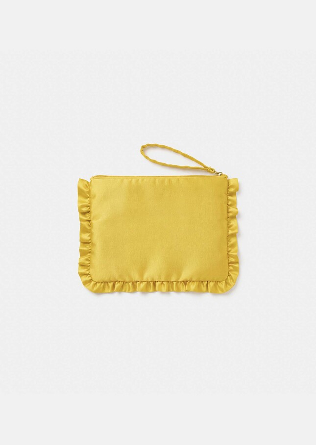 Pochette Sabrina jaune en satin duchesse Mimosa TARA JARMON