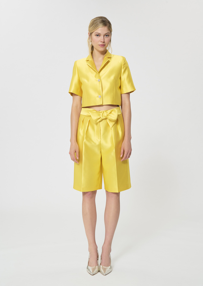 Short Simon jaune en satin duchesse Mimosa TARA JARMON