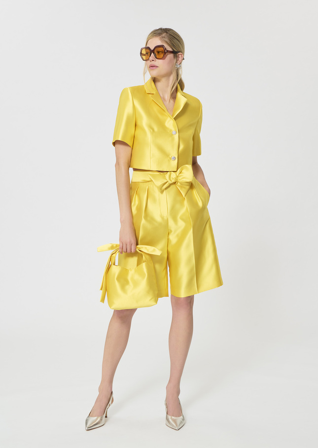 Short Simon jaune en satin duchesse Mimosa TARA JARMON