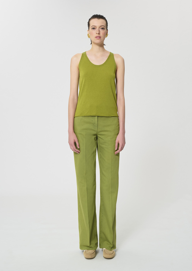 Débardeur Tabatha vert en coton Pomme TARA JARMON