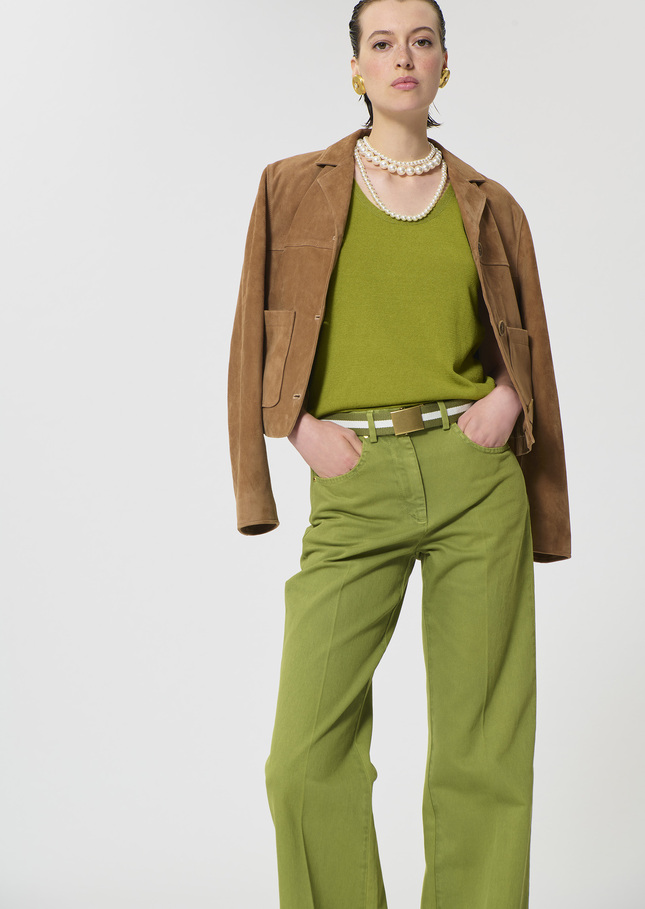 Débardeur Tabatha vert en coton Pomme TARA JARMON