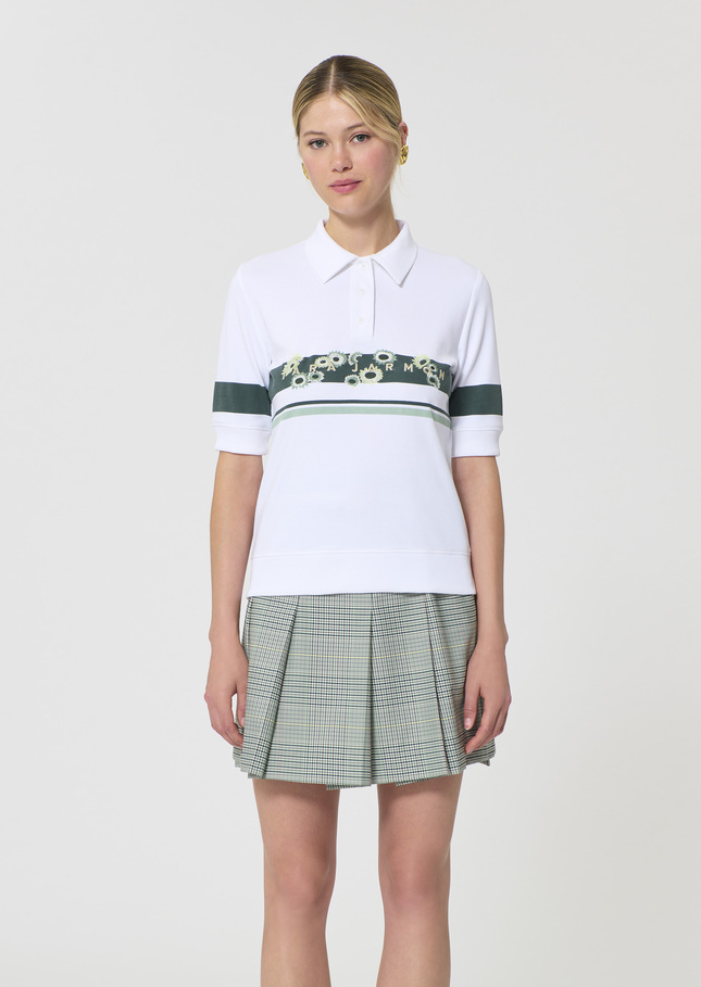 Polo Taradaisy blanc imprimé en coton Blanc TARA JARMON
