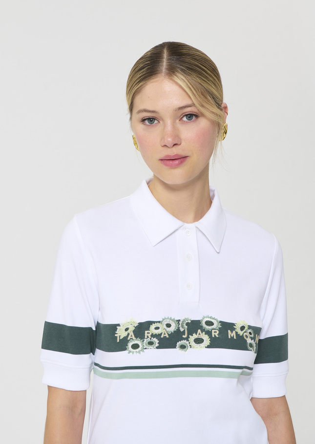 Polo Taradaisy blanc imprimé en coton Blanc TARA JARMON