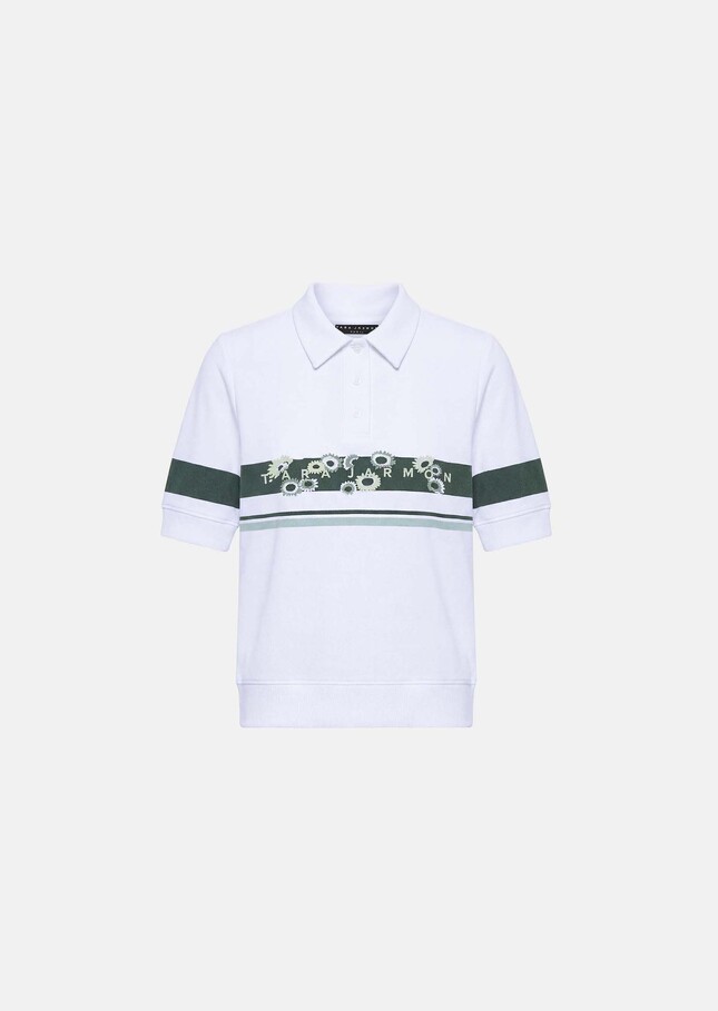 Polo Taradaisy blanc imprimé en coton Blanc TARA JARMON
