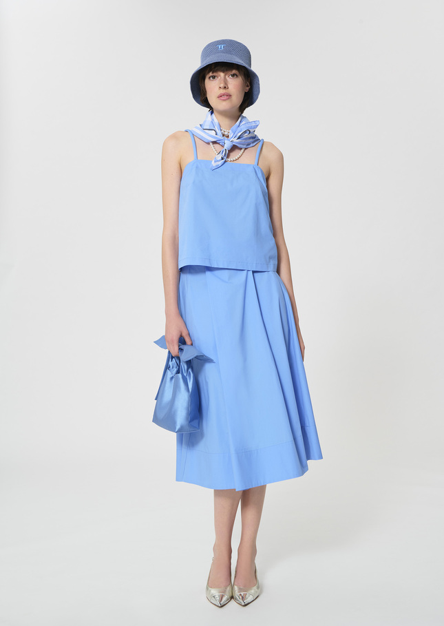 Top Tazzio bleu ciel en popeline Horizon TARA JARMON
