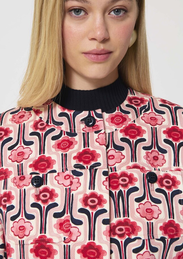 Veste Vina rose pâle imprimé rétro Blush TARA JARMON