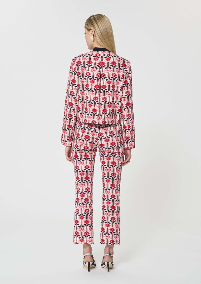 Veste Vina rose pâle imprimé rétro Blush TARA JARMON