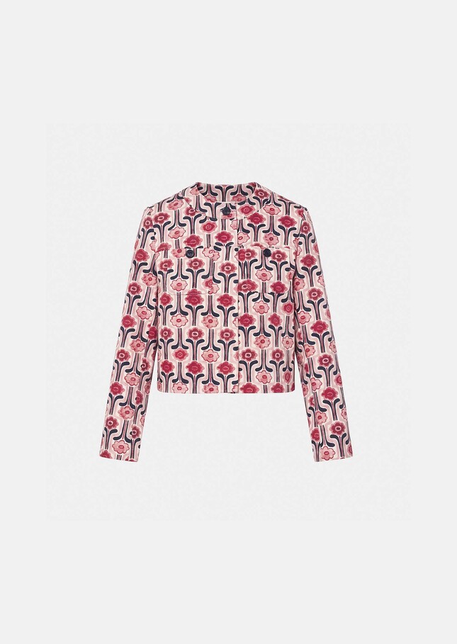 Veste Vina rose pâle imprimé rétro Blush TARA JARMON