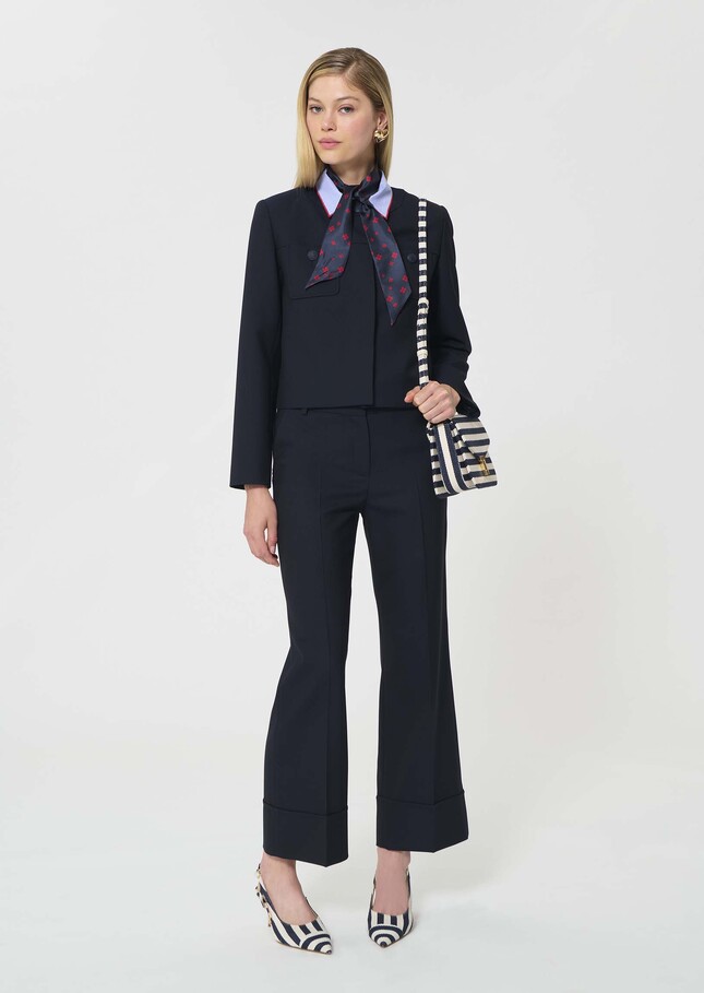 Veste Vina bleu nuit en toile grain de poudre Nuit TARA JARMON