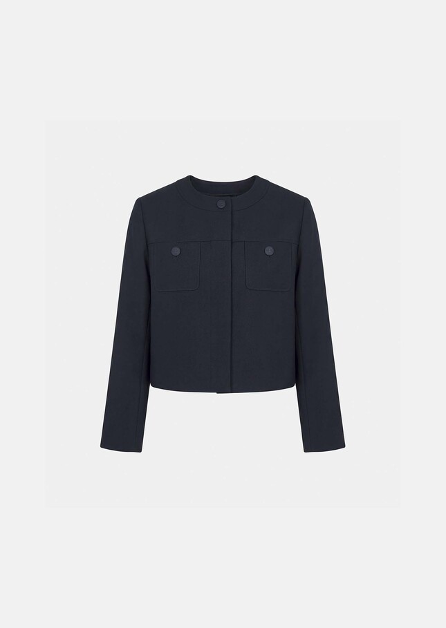Veste Vina bleu nuit en toile grain de poudre Nuit TARA JARMON