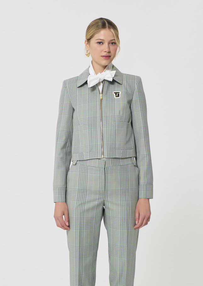 Veste Vasco vert foncé motif prince de Galles Vert anglais TARA JARMON