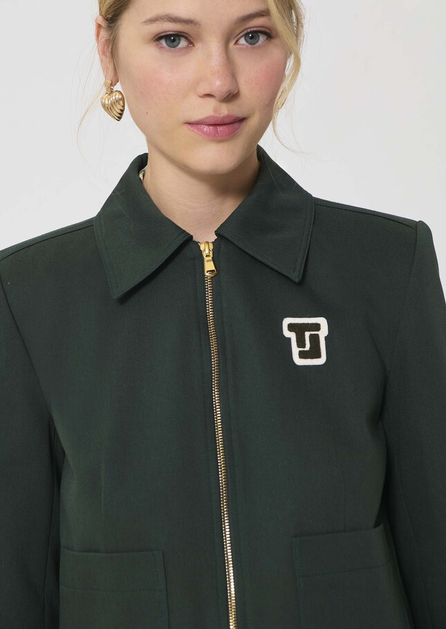 Veste Vasco vert foncé en gabardine de coton Vert anglais TARA JARMON