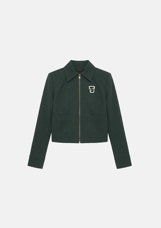 Veste Vasco vert foncé en gabardine de coton Vert anglais TARA JARMON