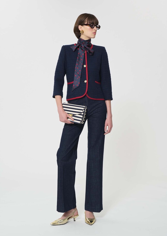 Veste Vœux bleu nuit en tweed Nuit TARA JARMON
