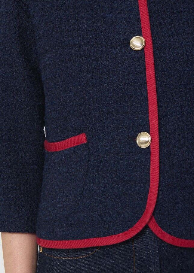 Veste Vœux bleu nuit en tweed Nuit TARA JARMON
