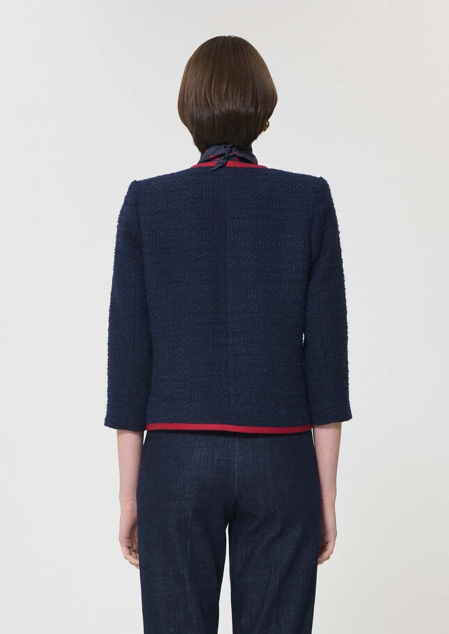 Veste Vœux bleu nuit en tweed Nuit TARA JARMON