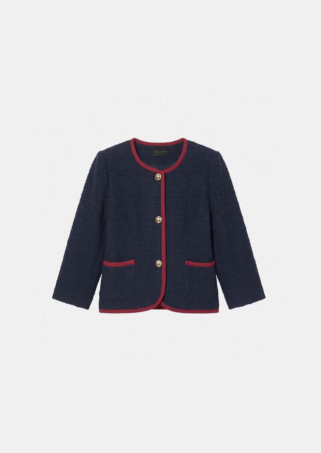 Veste Vœux bleu nuit en tweed Nuit TARA JARMON