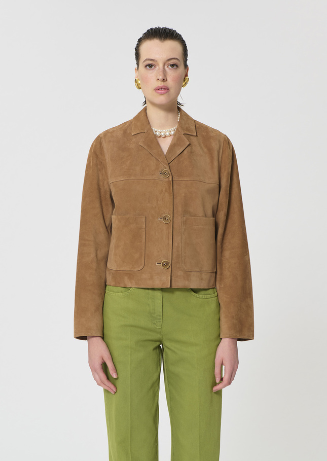 Veste Varso beige en daim Miel TARA JARMON