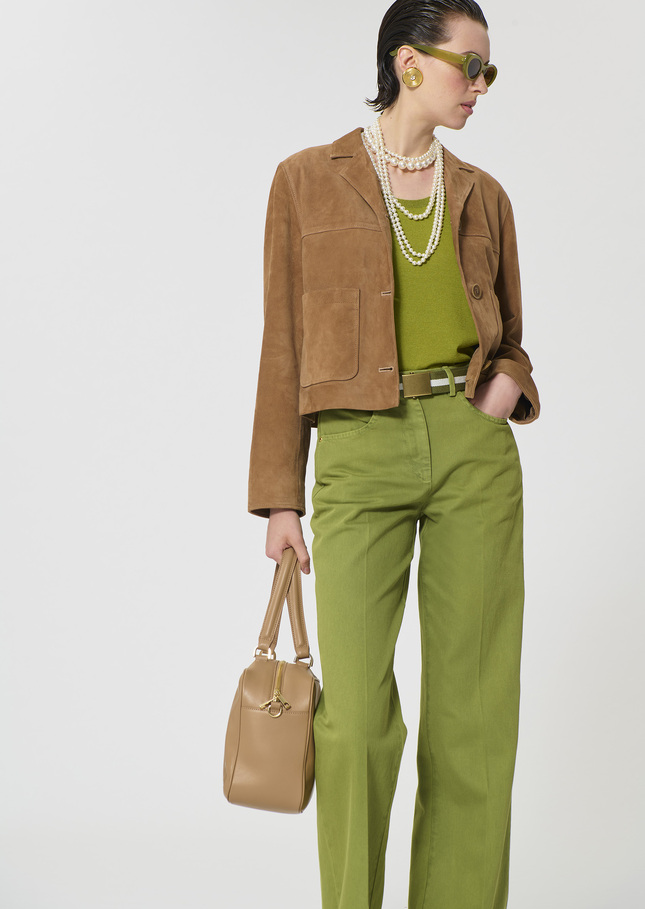 Veste Varso beige en daim Miel TARA JARMON
