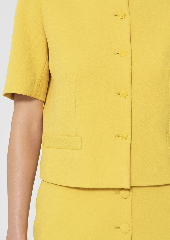 Veste Vanita jaune en crêpe mousseux Mimosa TARA JARMON