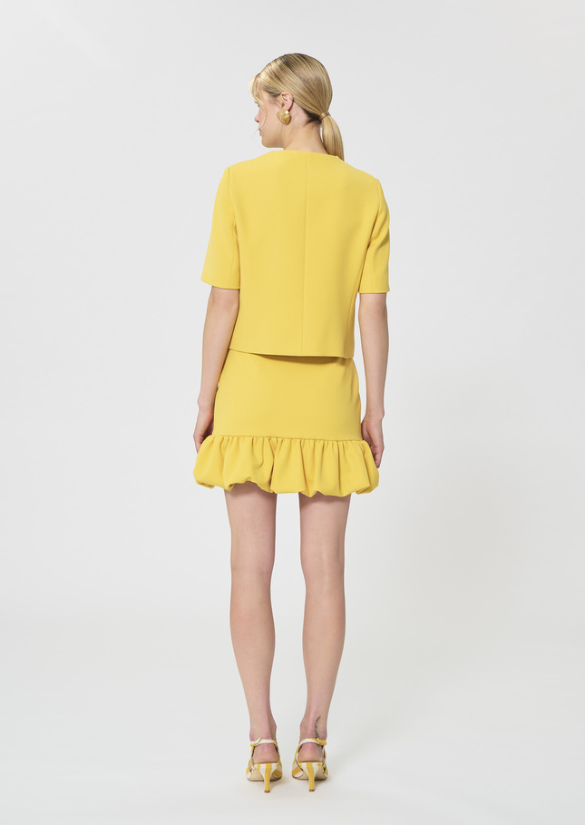 Veste Vanita jaune en crêpe mousseux Mimosa TARA JARMON